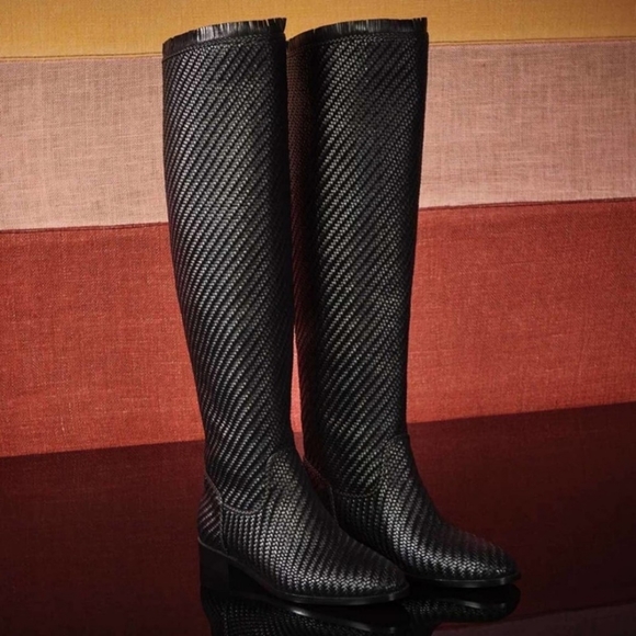 Christian Dior Black Global OTK Woven Intrecciato Riding Boot Size 38 ~ New! - Picture 10 of 10